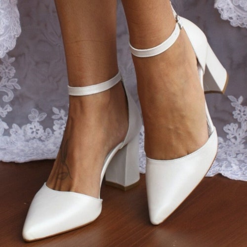 Purple Block Heels Purple Ankle Strap Purple Wedding Shoes Etsy