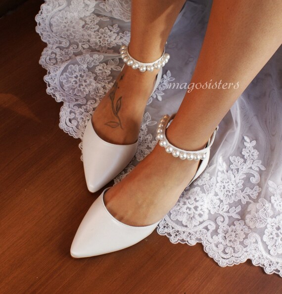Zapatos de novia mujer/ Zapatos de cuero BLANCO - Etsy España