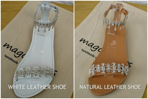Wedding Sandals/ Bridal Sandals/ White 