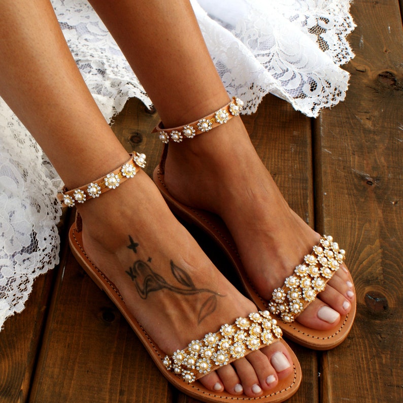 Wedding Sandals/ Bridal Sandals/ Leather Sandals/ Handmade - Etsy Canada