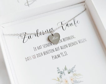 Taufkette mit Gravur - Taufgeschenk Mädchen Junge personalisiert