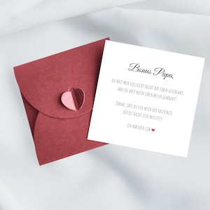 Bonuspapa Karte, Bonus Papa, Stiefvater Geschenk, mit Perlmutt Umschlag