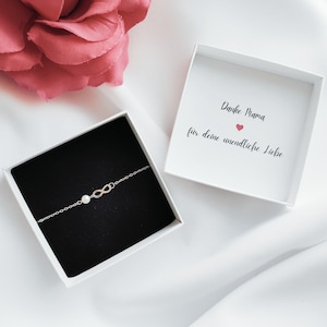 Geburtstagsgeschenk Mutter, Mama Geschenk personalisiert, Unendlichkeit Armband Süßwasser-Perle, unendlichkeitssymbol, Muttertagsgeschenk