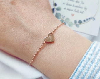Herz Armband personalisiert, Personalisiertes Geschenk, Armband Datum, Freundschaftsarmband mit Gravur