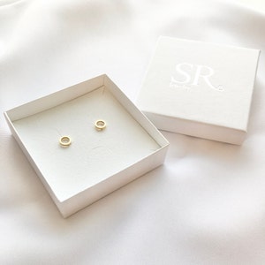 Kreis Ohrringe Gold 18K Edelstahl, minimalistische Ohrstecker mit Geschenkbox image 5