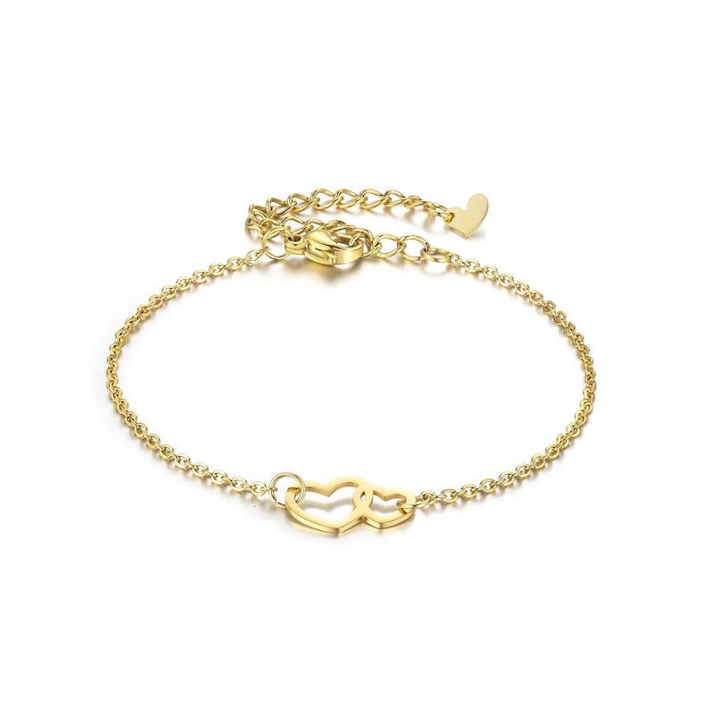 Geschenk Brautmutter, Herz Armband Edelstahl, Mutter der Braut Armband, Geschenk Brautmama 18 Karat gold