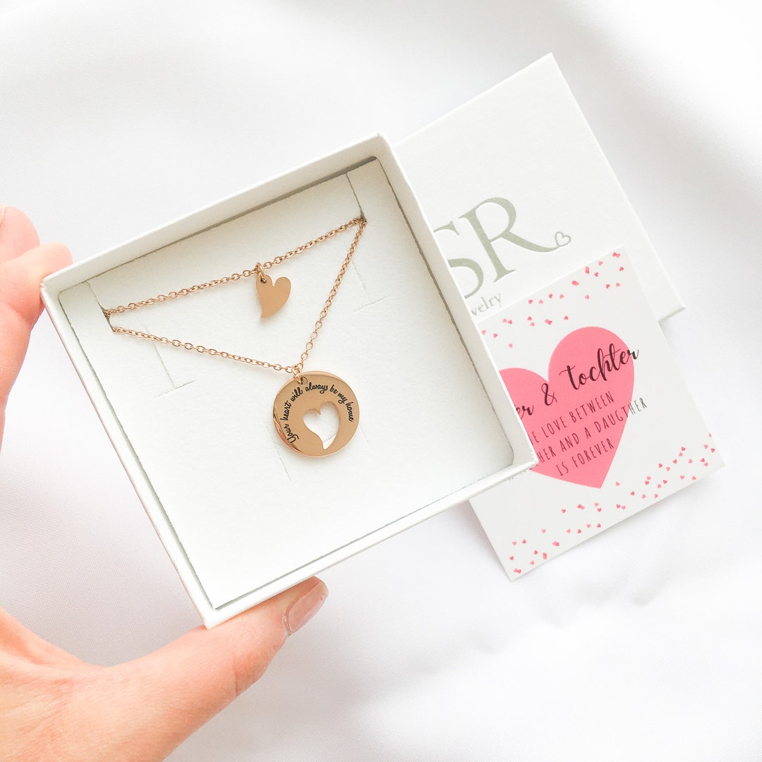Mutter Tochter Kette Herz, Geschenk Mama Geburtstag, Mutter Tochter