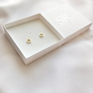 Kreis Ohrringe Gold 18K Edelstahl, minimalistische Ohrstecker mit Geschenkbox image 8