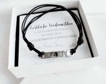 Lederarmband mit Gravur, personalisiertes Leder Armband für Männer, Geschenk Papa, Patenonkel, Ehemann, Bruder, Geburtstagsgeschenk