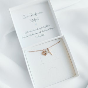 Taufgeschenk Mädchen Junge - Geschenk Taufe personalisiert - Taufkette personalisiert - Halskette Kreuz Edelstahl