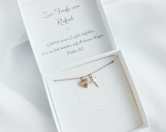 Taufgeschenk Mädchen Junge - Geschenk Taufe personalisiert - Taufkette personalisiert - Halskette Kreuz Edelstahl