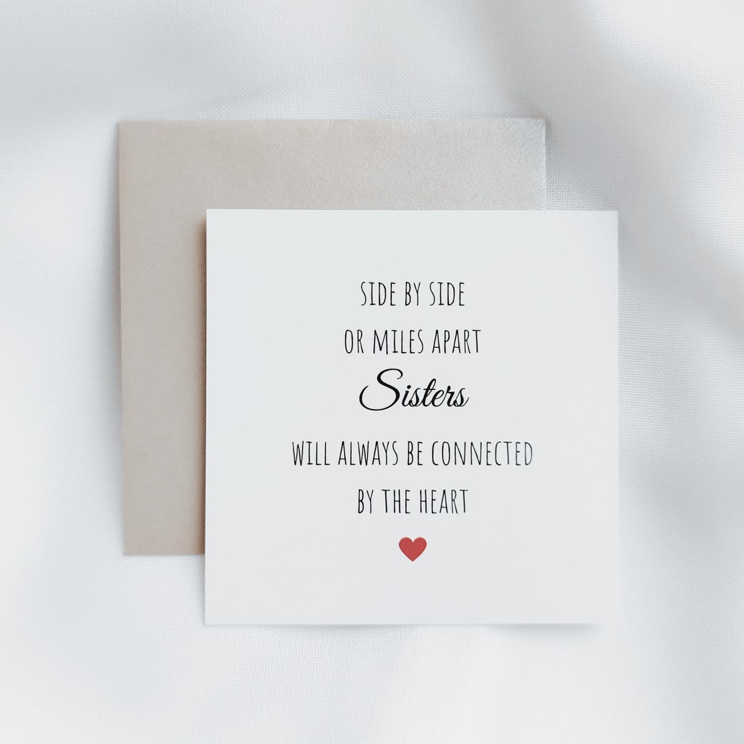 Schwester Karte Schwestern Spruch Side by Side or Miles - Etsy