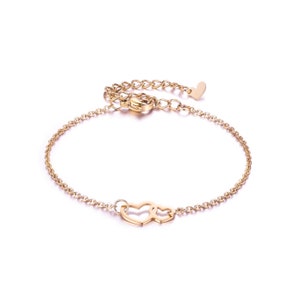 Geschenk Brautmutter, Herz Armband Edelstahl, Mutter der Braut Armband, Geschenk Brautmama 18 Karat rosegold