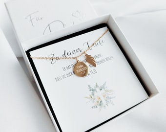 Taufkette Mädchen Junge Taufgeschenk Taufschmuck Gravur personalisiert Engelsflügel Geschenk Box Kette Taufe