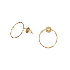 Kreis Ohrringe Gold 18K 925 Sterling Silber, minimalistische Ohrstecker mit Geschenkbox image 5