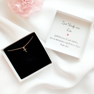 Taufgeschenk | Mädchen | Kette Kreuz Gold 925 Silber | Junge | Taufe | Geschenk Taufe personalisiert