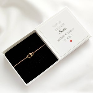 Schwester Armband, Herz Armband Gold, Herz Armband Edelstahl, Geschenk Schwester personalisiert, Geburtstagsgeschenk, Weihnachtsgeschenk
