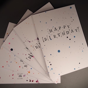 Happy Birthday card pack of 5 // Happy Birthday card set // 5 x Happy Birthday cards //