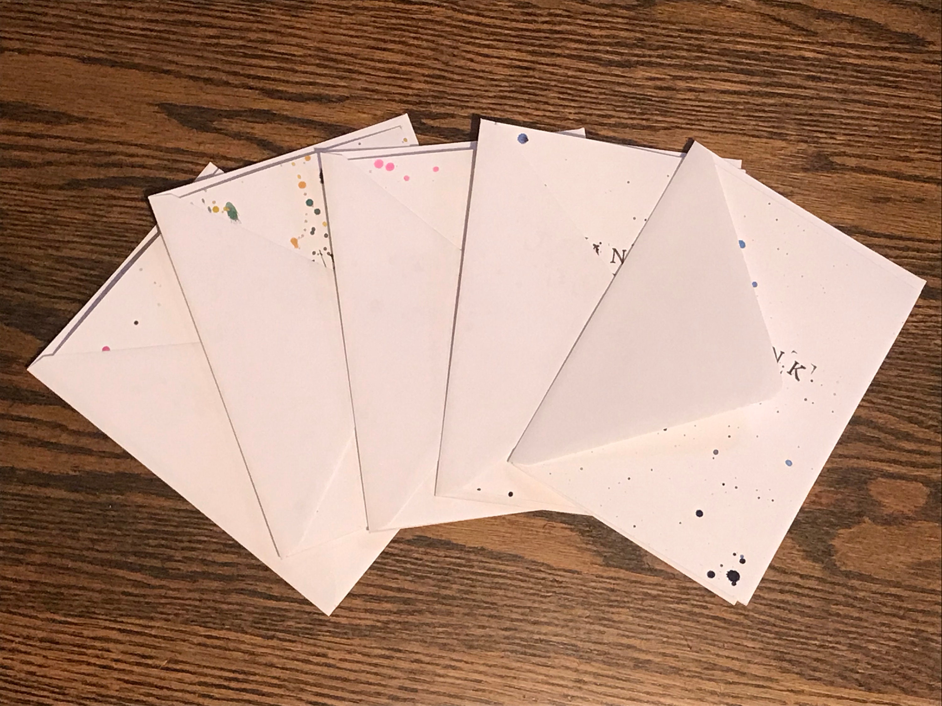 Thank You Card Pack of 5 // Thank You Card Set // 5 X Thank - Etsy