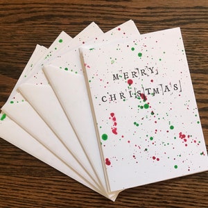Paquet de cartes Joyeux Noël de 5 // Ensemble de cartes Joyeux Noël // 5 x Cartes Joyeux Noël