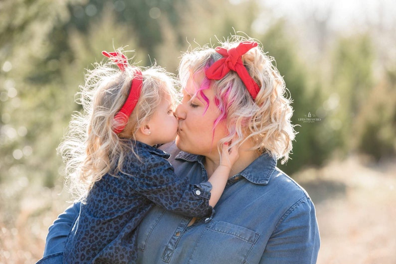 Red newborn baby headband girl head wrap baby bow mommy and me outfit infant red headband baby girls head wraps