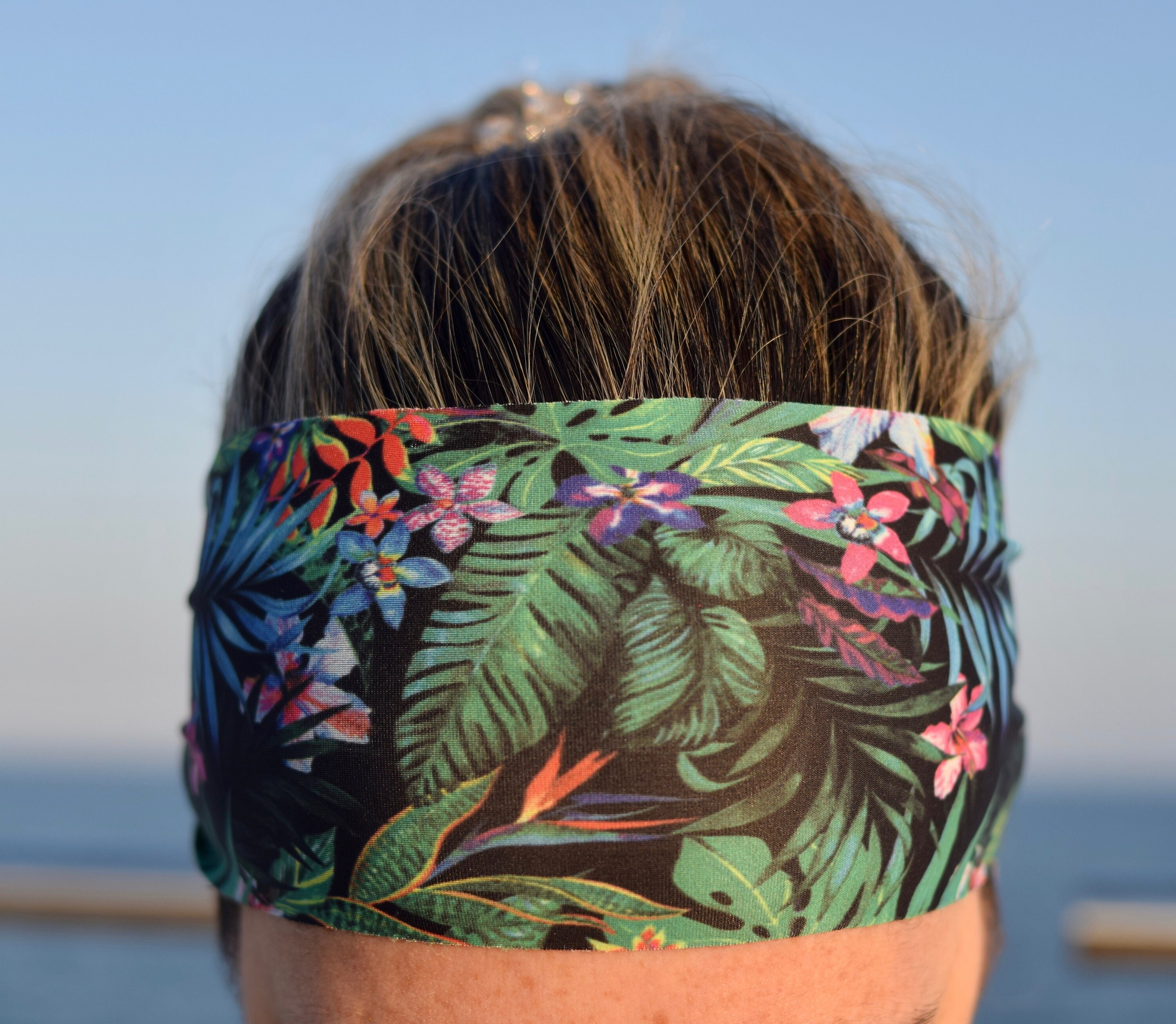 Diadema de mujer tropical, cinta pelo para yoga, banda running