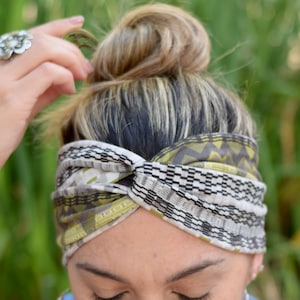 Tribal turban headband for woman, headwrap, yoga headband, womens head scarf, wide twist headband, boho bandana, hairband for women