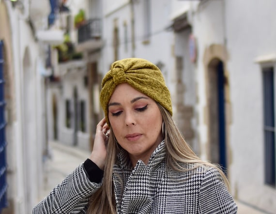 Winter Hat Turban for Women Mustard 