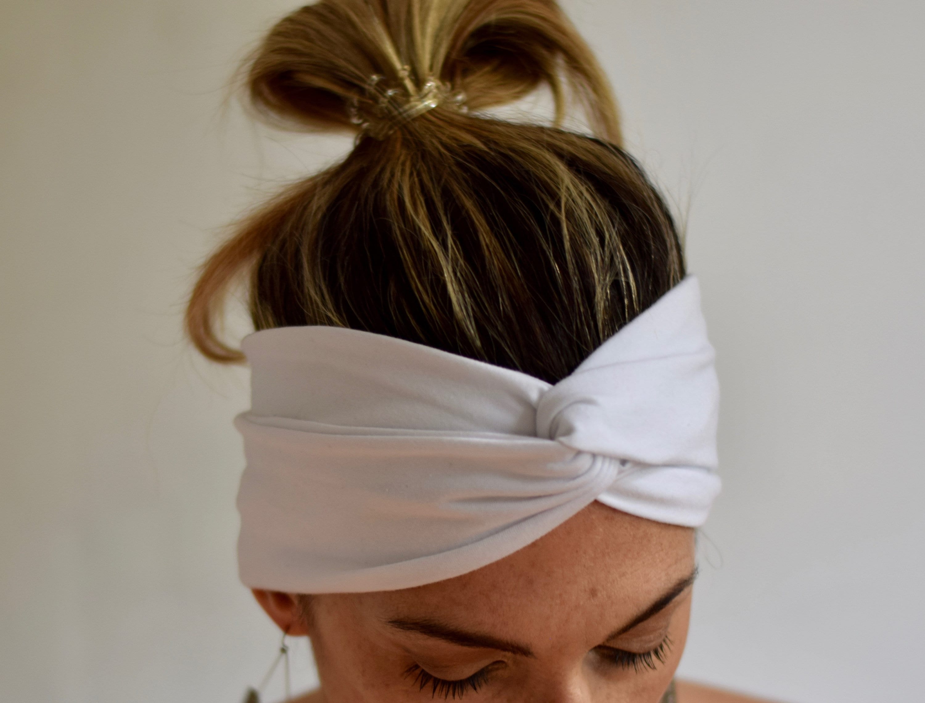 White Headband Solid Headbands for Women White Faux Turban Etsy