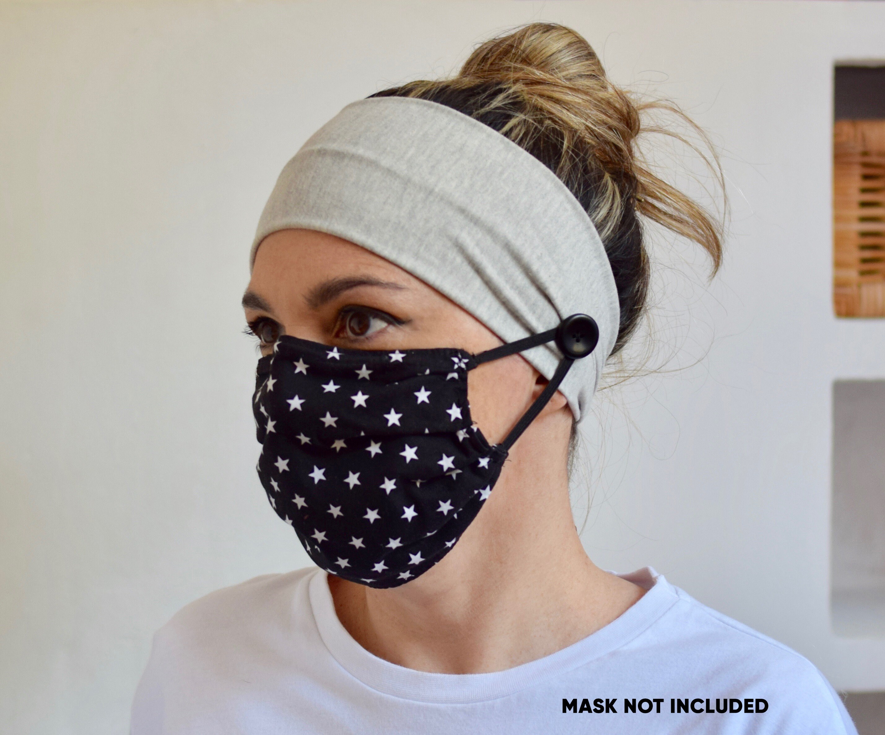 Bandeau | Serre tête avec bouton accroche masque | Accessoire infirmiè