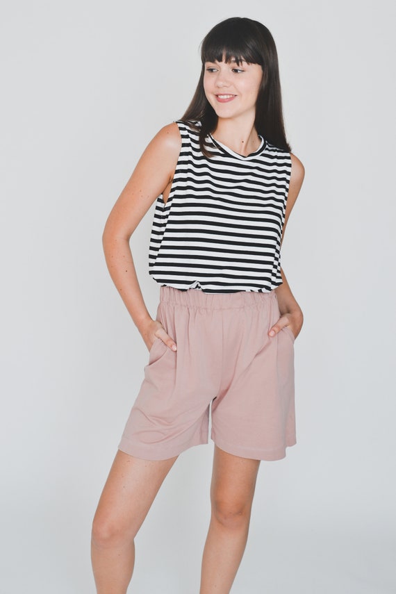 pink high waisted shorts