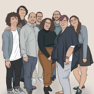 custom family illustration, family portrait, personalized portrait, personalized illustration, customized portrait, family portraits, art