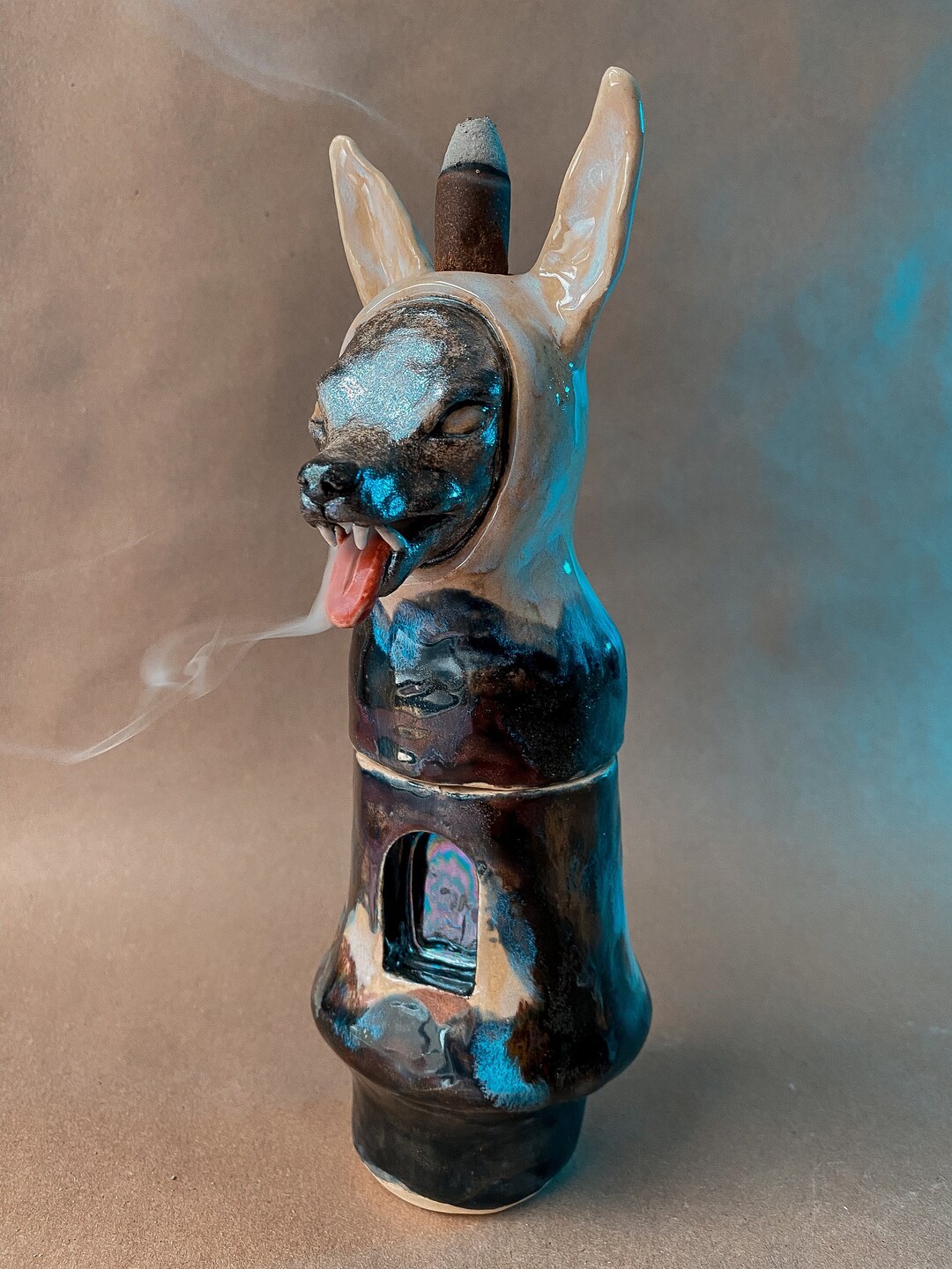 Backflow Wolf Spirit Incense Burner Etsy