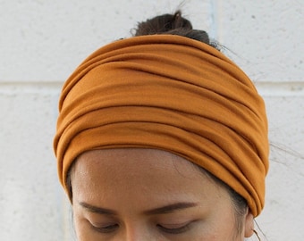 Golden Lycra Wide Headband – Double Layer, No Headache