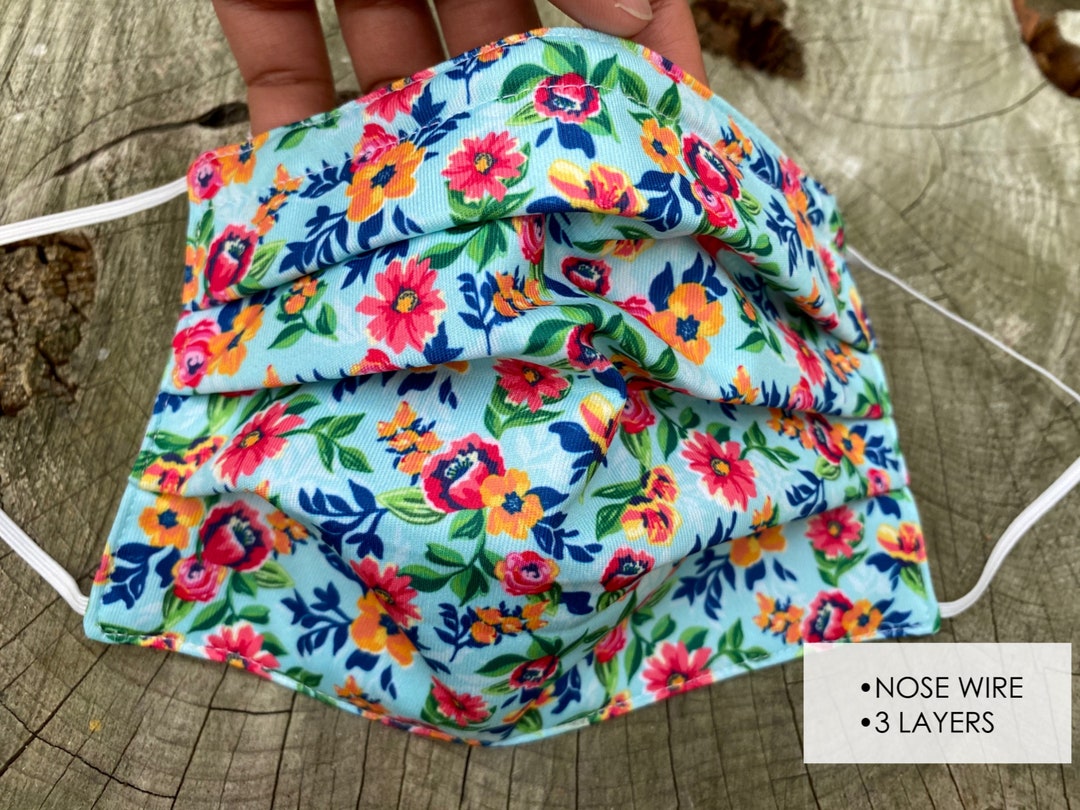 Flower Face Mask Nose Wire Face Mask Bouquet Face Mask 3 Etsy