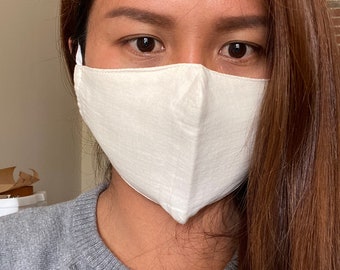 3 Layer Filter Pocket Natural Cotton Face Mask