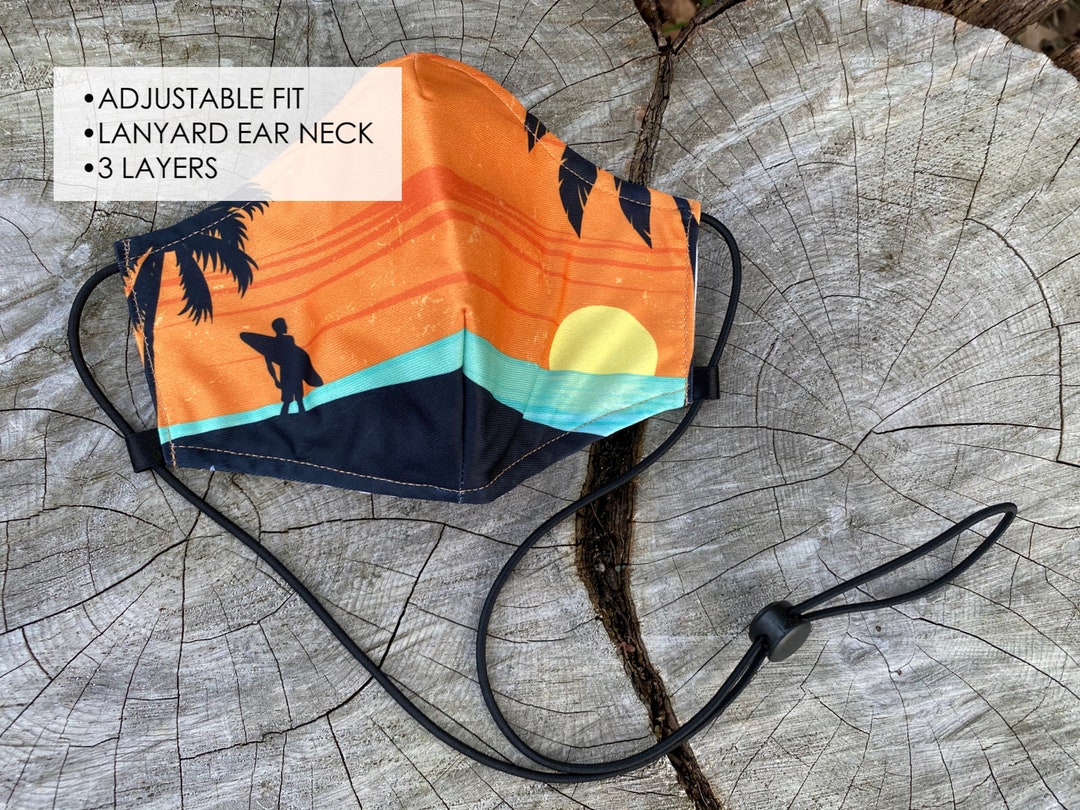 Lanyard Face Mask Adjustable Lanyard Face Mask Pocket Etsy