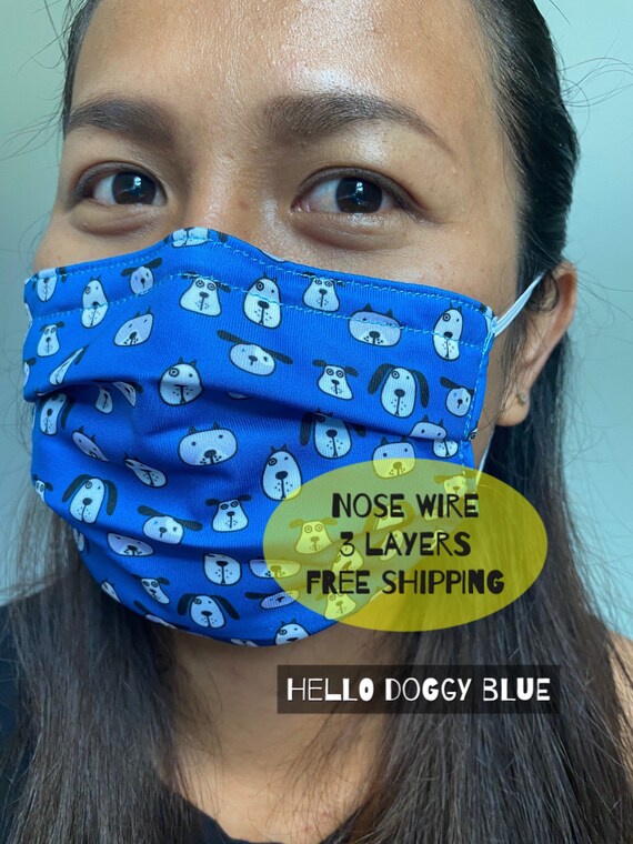 Nose wire face mask Folded face mask 3 layers face mask Etsy