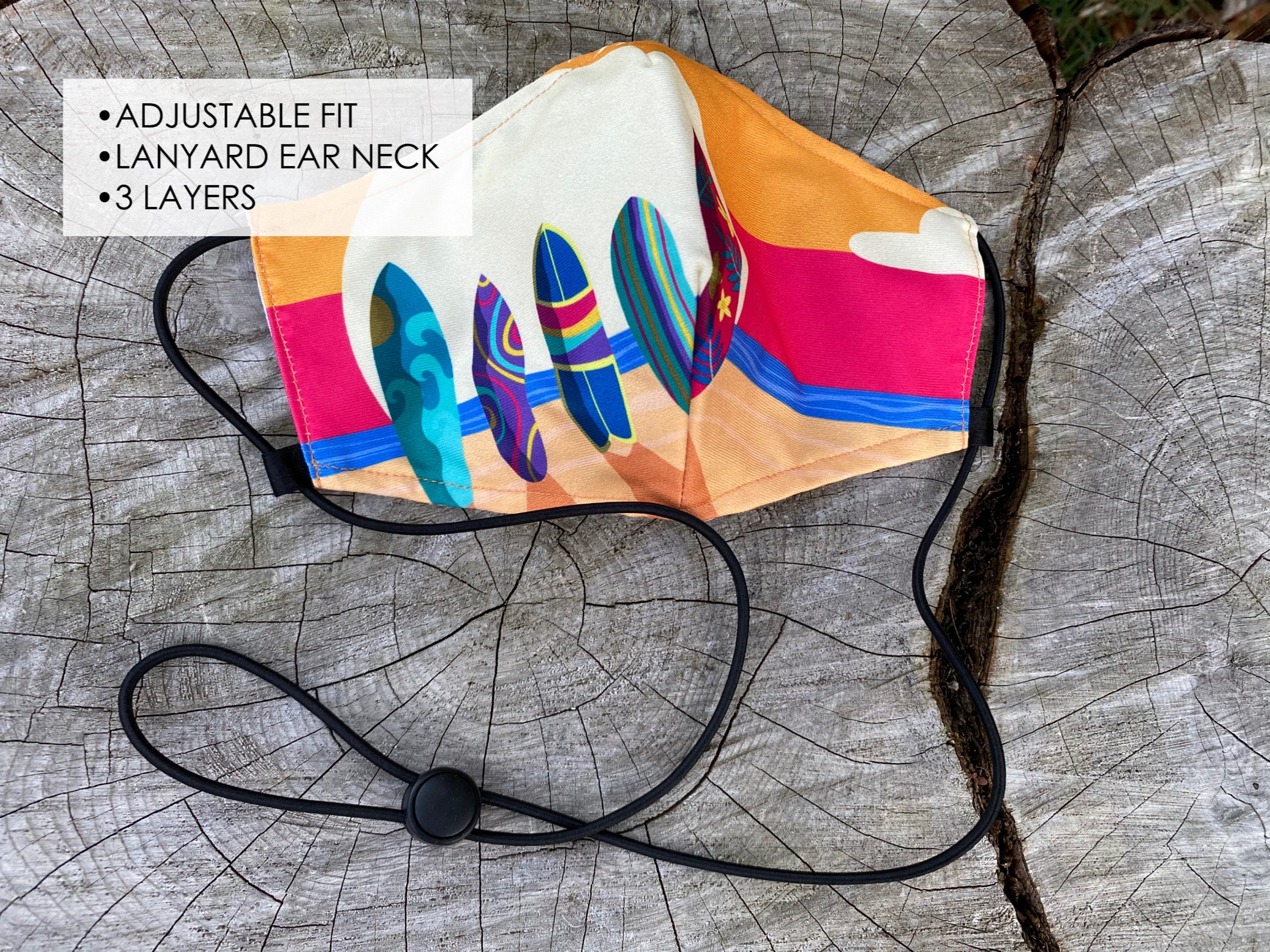 Lanyard Face Mask Adjustable Lanyard Face Mask Pocket Etsy