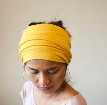 A-9 Yellow Headband Double Wide / Double Thick 100% Lycra No - Etsy