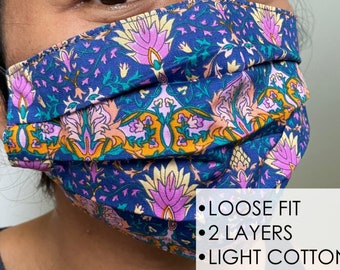 Cotton face mask - face mask - Light and easy breathable - India pattern face mask -