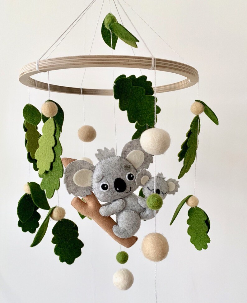 Koala Baby Mobile Baby mobile Koala Nursery Decor Naturel Etsy