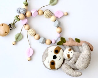 Kinderwagenketting met luiaard