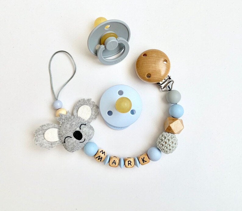 Pacifier holder feltPacifier Holder Dummy clip natural Etsy