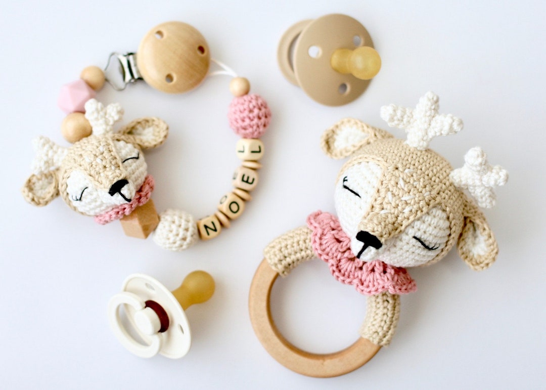 Pacifier Rattle Pacifier Chain and Rattle Set of 2 - Etsy