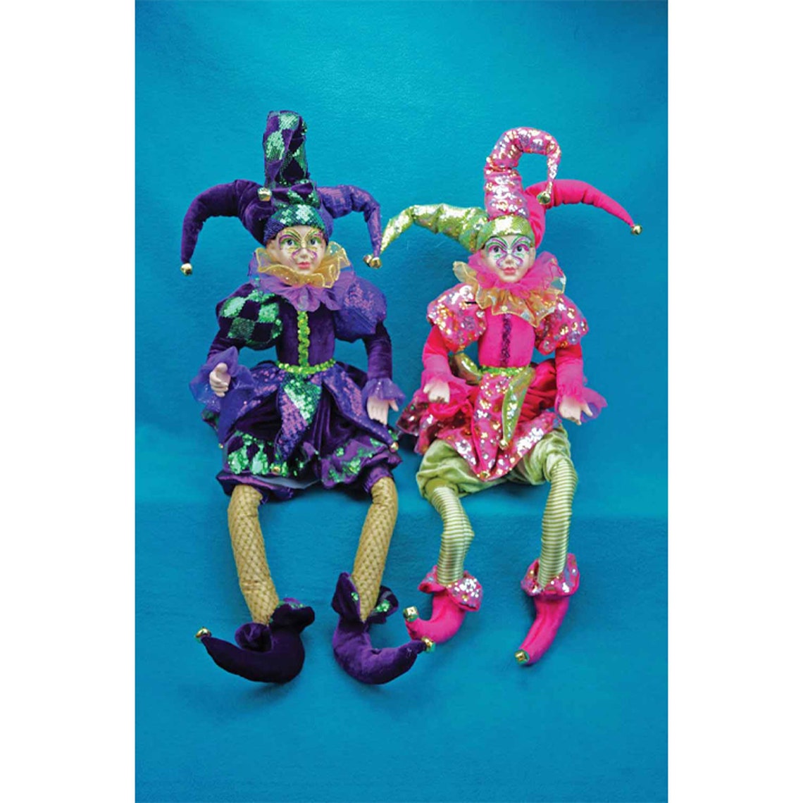 Holiday Decoration Porcelain Jester Doll 26 Christmas Etsy