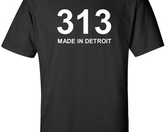 Detroit 313 Area Code T-Shirt: Motown Motor Rock City Tee