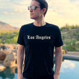 Los Angeles T-Shirt: Old English Cali Tee, SoCal Native Gift image 1