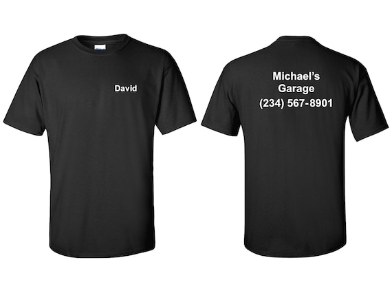 Custom Shirt for Men, Custom Work Shirts, Customized T-Shirts, Design Your  Own Shirts, Front & Back Printing Black