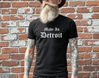 Made In Detroit T-Shirt: Old English, Motor City Unisex Shirt
